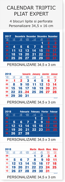 cele mai scumpe calendare triptice pliate 4 luni, ajung pana la 3300 lei bucata