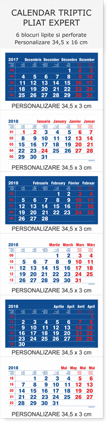 cele mai scumpe calendare triptice pliate 5 luni, ajung pana la 3300 lei bucata
