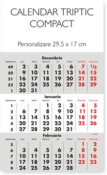 calendar triptic de perete A4 2026, Colectia Alsacian 2026