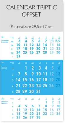 calendar triptic de perete offset ieftin, Colctia Alsacian 2026